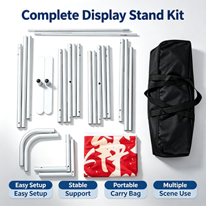 Affichage publicitaire personnalisé Portable Tension tissu cadre toile de fond <span class=keywords><strong>bannière</strong></span> support en aluminium pour magasin supermarché - Product Image 6