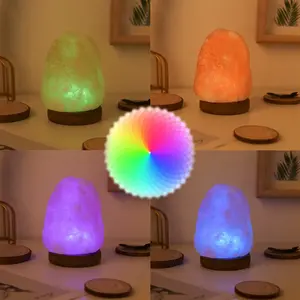 Wholesale Natural Crystal Stone Healing Orange Salt Rough Stone Lamp Night Light