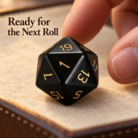 Dés en obsidienne D6 avec chiffres dorés clairs sur faces de cube noires polies pour jeux de société et collections de dés en pierres mélangées