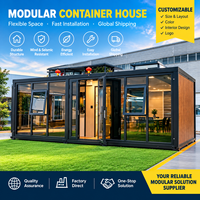 Maison conteneur modulaire extensible à double aile, installation rapide, directement de l'usine, maison mobile préfabriquée pliable