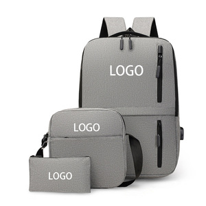 ชุดกระเป๋าเป้สะพายหลังแล็ปท็อปสําหรับเดินทาง <span class=keywords><strong>3</strong></span> ชิ้นแบบกําหนดเองกระเป๋าคอมพิวเตอร์ธุรกิจกันน้ําทนทานพร้อมกระเป๋าสะพายและกล่องดินสอ - Product Image 1