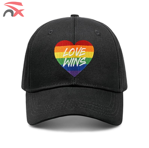 Broderie personnalisée, logo <span class=keywords><strong>arc</strong></span>-<span class=keywords><strong>en</strong></span>-<span class=keywords><strong>ciel</strong></span> LGBT, couleur noire, taille réglable pour hommes, femmes, adultes, <span class=keywords><strong>en</strong></span> coton - Product Image 4