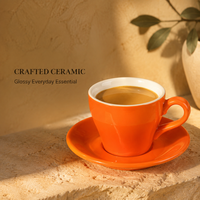 Ensemble tasse et soucoupe en céramique style barista pour l'art latte et le service de café, idéal pour l'hôtellerie et la vente au détail de café à domicile