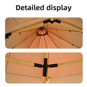 Fábrica 8M 10M Tienda India 1680D Oxford Impermeable Acero Pirámide Prefab Tipi <span class=keywords><strong>Casa</strong></span> para hoteles o parques Estructura de acero - Product Image 3