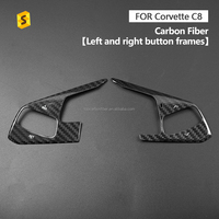 Accessoires d'intérieur de voiture en Fiber de carbone ES pour Corvette C8 accessoires de voiture garniture de clé de volant en Fiber de carbone