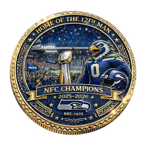 Moneda Conmemorativa de los Seattle Seahawks 2025-2026 Campeones, "Casa <span class=keywords><strong>del</strong></span> <span class=keywords><strong>12</strong></span>º Hombre", Artesanía en Metal, Decoración Coleccionable, Regalo - Product Image 3