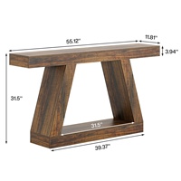 Tribesigns Farmhouse Console, table de canapé rustique de 55 pouces avec rangement, table d'entrée industrielle en bois pour couloir