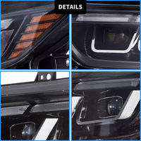 Projecteurs LED pour Ford Mustang 2015-2017 6ème génération S550, phares avant avec DRL et clignotants dynamiques