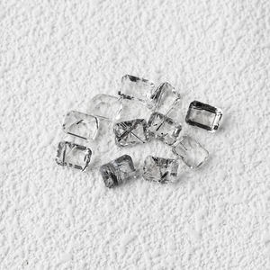 <span class=keywords><strong>Gemas</strong></span> de cristal de pelo negro de alta calidad Natural, corte esmeralda, superficie de tallado de corte facetado, Cuarzo rutilado negro - Product Image 6