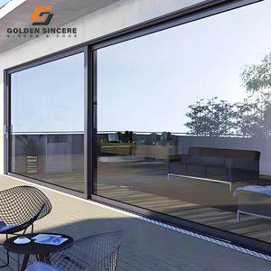GS Porte coulissante d'entrée de villa moderne avec porte coulissante de sécurité en alliage d'aluminium anti-déformation - Product Image 2