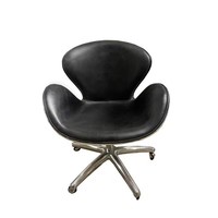 Chaise de bureau industrielle en fer rétro en aluminium avec accoudoirs réglables, chaise pivotante en forme d'œuf, design confortable de bar pour la maison et le bureau