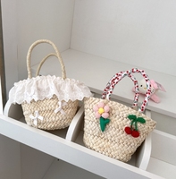 Sac pour enfants 2025 été nouvelle petite fée foulard en soie sac à main Style occidental fille dentelle sac de paille