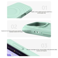 Coque de téléphone magnétique en silicone liquide pour iPhone 17 Pro Max, texture ondulée, résistante aux chocs, protection intégrale, vente en gros