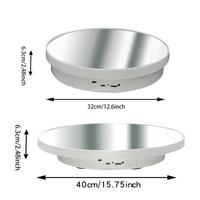 Support de Présentation Rotatif Électrique Multifonctionnel pour Photographie et Diffusion en Direct, Alimentation par Piles/USB, Taille : 40cm