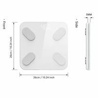 Pèse-personne à 4 électrodes avec une capacité de 180 kg, écran LED, technologie de capteur pour verre trempé, pour des circuits de signal stables