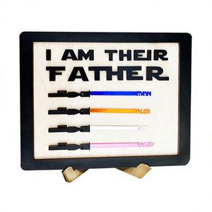 ป้ายดาบแสงสลักชื่อเด็ก 1-6 คน ข้อความ I AM THEIR FATHER ของขวัญวันพ่อแบบส่วนตัวสำหรับคุณพ่อ - Product Image 3