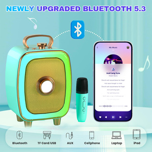 2025 <span class=keywords><strong>New</strong></span> RGB xách tay Hệ thống loa karaoke không dây BT với Mic cho gia đình KTV Đảng tất cả các lứa tuổi ca hát giải trí - Product Image 3