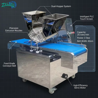 Nouvelle machine à déposer les biscuits bicolores ZL-CO600D avec PLC et servomoteur, machine à biscuits à large bande transporteuse, buse personnalisable, équipement de boulangerie