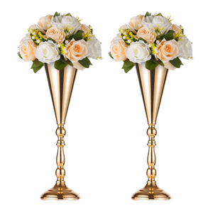 Support de vase à fleurs artificielles classique en fer doré de 12 cm pour table, centre de table décoratif pour anniversaire - Product Image 1