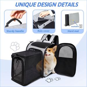 Muestra gratuita de transportín para gatos con tarjeta de identificación, transportín para gatos aprobado por la TSA de 18X11X11 para 2 gatos debajo del asiento, transportín plegable de lados suaves - Product Image 4