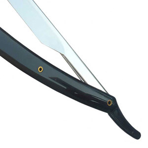 Rasoir de barbier droit en acier inoxydable de haute qualité avec manche en plastique pour le soin de la barbe masculine, rasoirs de barbier personnalisés en gros - Product Image 4