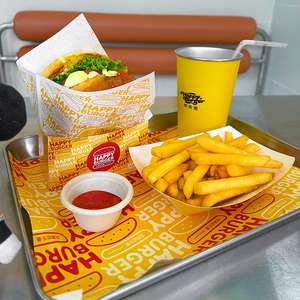 Custom Printed Logo Eco-Friendly Biodegradable Paper <b>Bag</b> for Burger Fries Food-Grade Greaseproof Waterproof Triangle <b>Bag</b> - Product Image 2