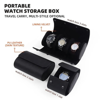 Boîte à Montres RTS de Voyage en Cuir, Boîtier de Luxe Portable pour Montres, Emballage Rouleau Housse