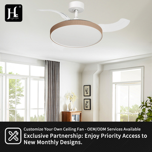 Bestselling product: 42 inch invisible blade <b>ceiling</b> fan <b>light</b> with white and black decorative lampshade for home use - Product Image 5