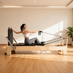 Nuevo Reformer de Pilates de Alta Calidad en Madera de Arce Blanco Americano para Uso Comercial y Doméstico, con Alta Capacidad de Carga, Tabla de Salto y Caja Cuadrada - Product Image 1