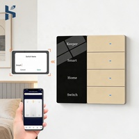 Interrupteur mural tactile LED Tuya Smart DIY avec affichage du nom, écran LED, 10A, norme EU/UK, compatible avec Google Assistant