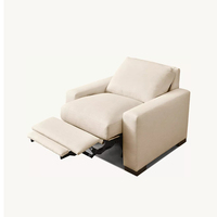 Fauteuil inclinable moderne en tissu écologique et durable, une place, avec pieds et rembourrage en mousse, pour salon et chambre à coucher