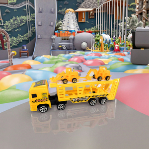 Ensemble de véhicules jouets à friction à inertie de <span class=keywords><strong>dessin</strong></span> <span class=keywords><strong>animé</strong></span> pour enfants <span class=keywords><strong>tracteur</strong></span> en plastique remorque conteneur <span class=keywords><strong>camion</strong></span> pour aventures de transport imaginatives - Product Image 3