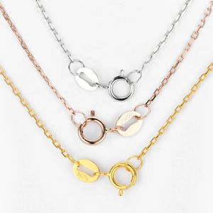 Xinfly AU750 <b>Cross</b> Plain <b>Chain</b> 18k Real Gold Necklace for Women 45cm 18inch - Product Image 1