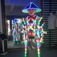 Lunettes de chanteur DJ pour femmes et hommes illuminées par LED couleur Costume de robot de discothèque rougeoyante pour l'obtention du diplôme et les occasions scolaires