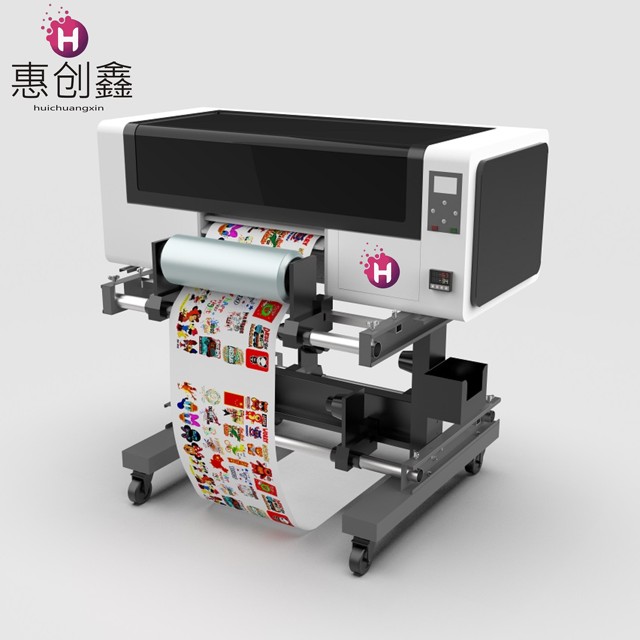 New All in One Roll to Roll A/B Film Sticker Label UV DTF Printer with Varnish Print Epson Print Head Automatic