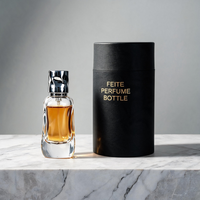 Flacon de parfum vide en verre de luxe au design nouveau, 30 ml, forme carrée unique, col serti, flacons vaporisateurs de parfum avec boîte cadeau personnalisée