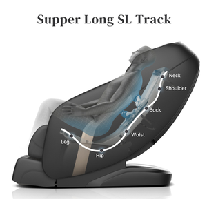 Modern Soft Zero Gravity Shiatsu Massage Chair with Full Body <b>Recliner</b> SL-Track Bluetooth Speaker - Product Image 4
