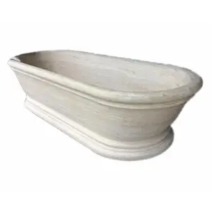 Natural Turkey Cream Travertine Cool Europe Design Stone Luxury Marble Bathtub for Sale