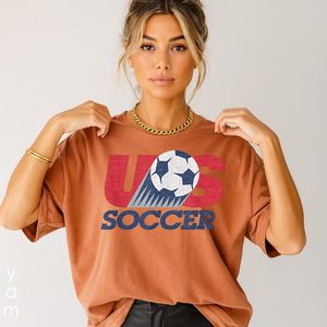 Us Soccer Retro <b>T</b>-<b>Shirt</b> Crew Neck Unisex Adult Screen Printed Breathable Football Tee Patriotic Sports Apparel Game Day Wear - Product Image 4