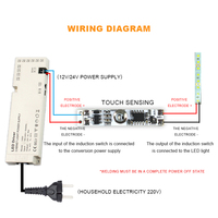 DC12V/24V 3A 8mm Module de capteur tactile carte PCB armoire intégrée LED bande profil lumière capteur tactile interrupteur gradateur