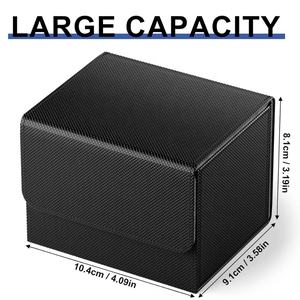 Caja de Almacenamiento Torson 140+ de Cuero PU para Cartas Coleccionables de Magic <span class=keywords><strong>The</strong></span> Gathering, Estuche de Mazo Portátil para Juego de Cartas TCG - Product Image 2