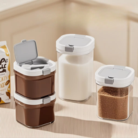 Conteneur de rangement pour garde-manger, hermétique, rectangulaire, en plastique moulé par injection, écologique, pour grains de café, avec cuillère magnétique