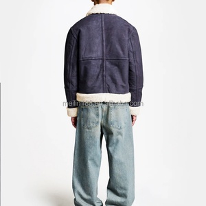 High Quality Custom Design Clothing Manufacturer <b>Suede</b> Zip up <b>Jackets</b> Lamb Wool Lapel With Bottom Fit Casual Wear <b>Suede</b> <b>Jacket</b> - Product Image 6