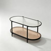 Table en verre de style moderne et simple, support en métal avec plateau transparent, table créative de luxe léger pour le salon