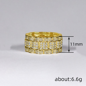Anello Elegante di Lusso alla Moda con Zirconi Scintillanti, Gioiello Statement per Donna, per Feste e Uso Quotidiano, Design Moderno - Product Image 4