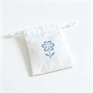 Sac à cordon en toile de coton de haute qualité pour bijoux - Pochette de rangement pour accessoires capillaires tendance - Pochette anti-poussière écologique - Product Image 2