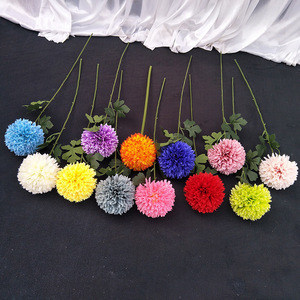 Queyiyi Fleurs artificielles en soie, bouquet de chrysanthèmes 30cm-100cm, décoration de mariage et de maison - Product Image 4