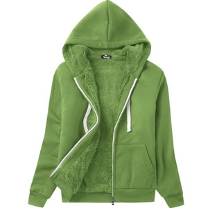 <span class=keywords><strong>Felpa</strong></span> Invernale in Pile per Donne - Giacca <span class=keywords><strong>con</strong></span> <span class=keywords><strong>Cappuccio</strong></span> Foderata in Sherpa Spessa <span class=keywords><strong>con</strong></span> Zip Intera - Product Image 1