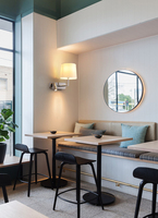 Lampe murale de lecture LED à deux têtes avec interrupteur double, abat-jour en tissu, base en métal moderne, éclairage intérieur pour chambre à coucher