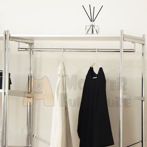 Étagères de la série UrbanSteel, style minimaliste, cadre en acier inoxydable, résistant à la rouille et à la corrosion, design arrondi lisse, réversible - Product Image 6